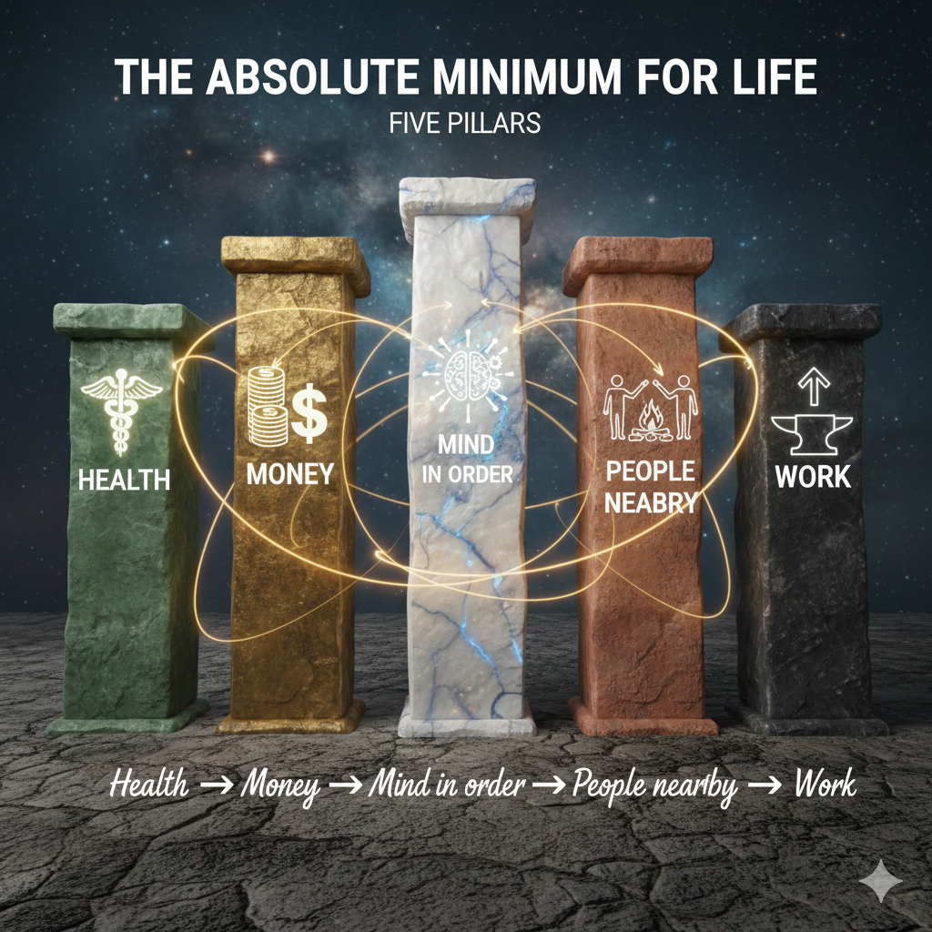 The Absolute Minimum for Life - Five Pillars